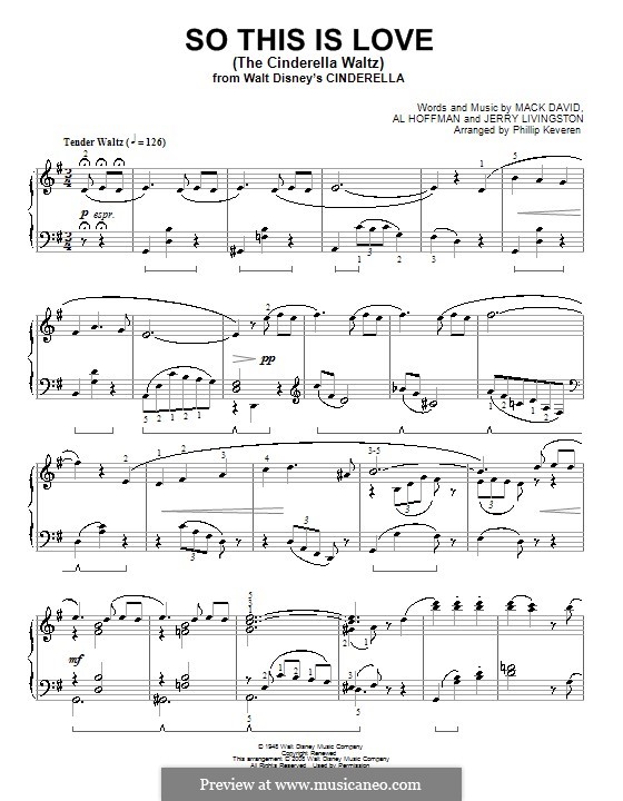 So This Is Love (The Cinderella Waltz): Para Piano by Al Hoffman, Jerry Livingston, Mack David