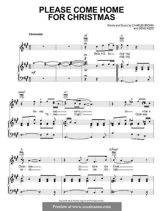Please Come Home for Christmas (The Eagles): Para vocais e piano (ou Guitarra) by Charles Brown, Gene Redd