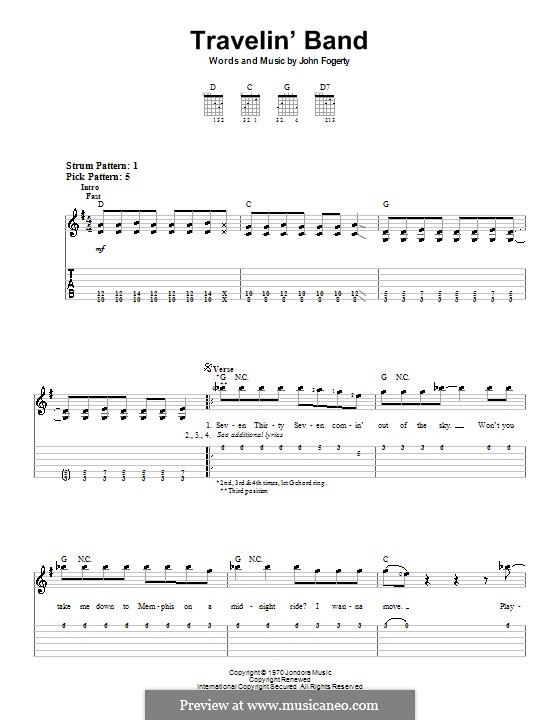 Travelin' Band (Creedence Clearwater Revival): Para guitarra (versão facil) by John C. Fogerty