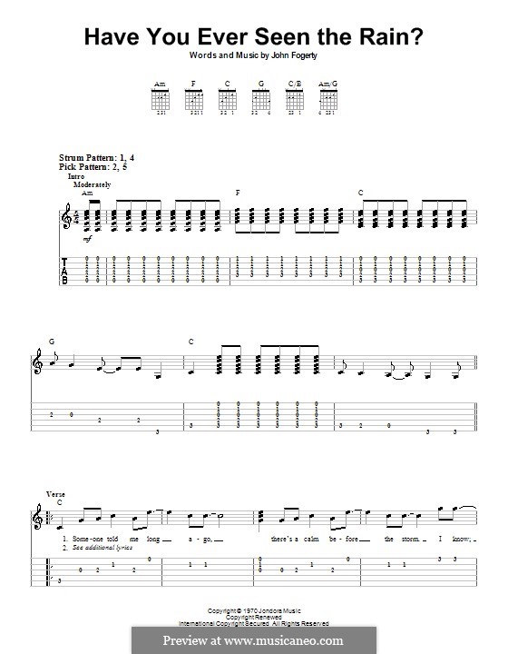 Have You Ever Seen the Rain? (Creedence Clearwater Revival): Para guitarra (versão facil) by John C. Fogerty