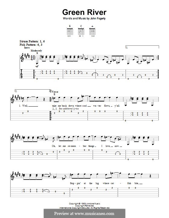 Green River (Creedence Clearwater Revival): Para guitarra (versão facil) by John C. Fogerty