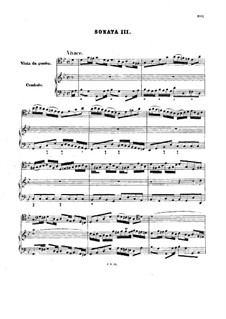 Sonata for Viola da Gamba and Harpsichord No.3 in G Minor, BWV 1029: Partitura completa by Johann Sebastian Bach