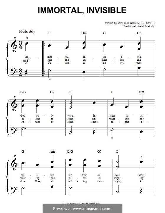 Immortal, Invisible: Para Piano by folklore