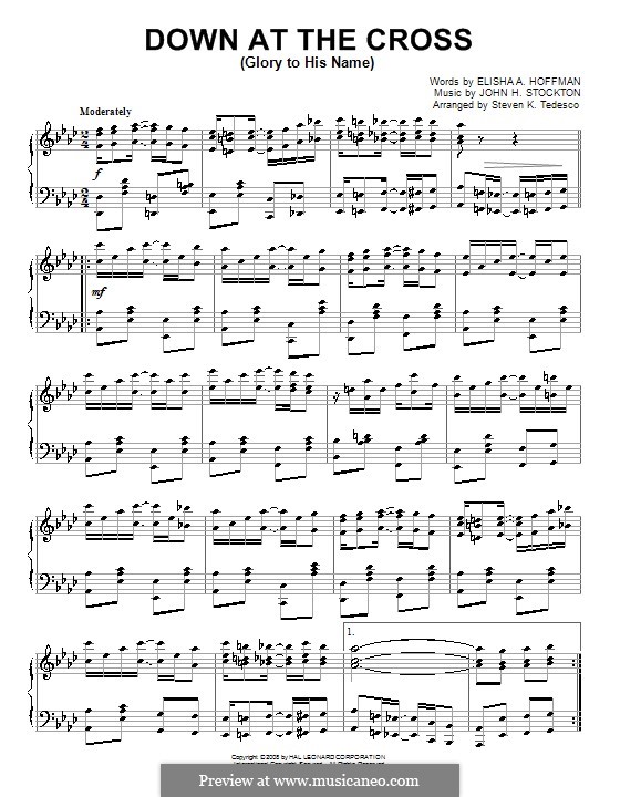 Down at the Cross (Glory to His Name): Para Piano by John H. Stockton