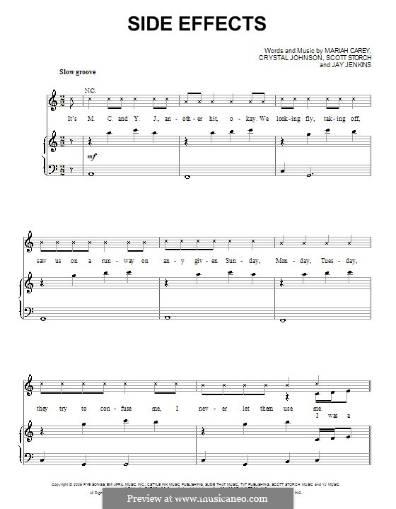 Side Effects (Mariah Carey): Para vocais e piano (ou Guitarra) by Crystal Johnson, Jay Jenkins, Scott Storch