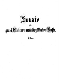 Sonata for Two Violins and Basso Continuo in C Major, BWV 1037: Sonata for Two Violins and Basso Continuo in C Major by Johann Sebastian Bach