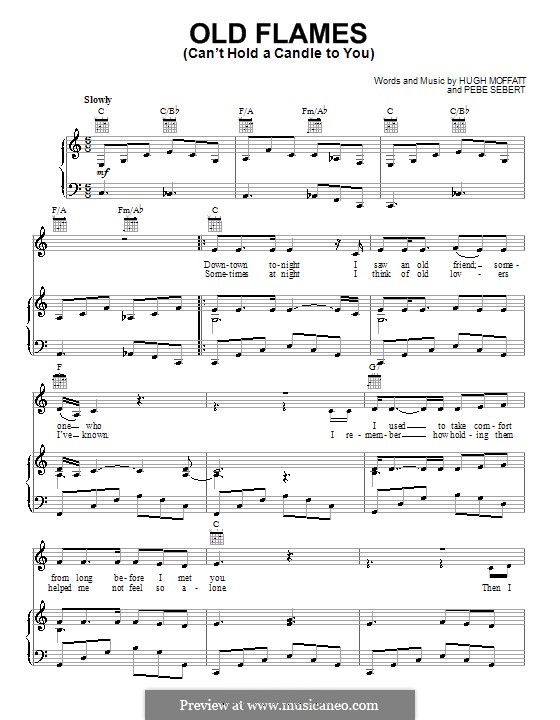 Old Flames (Can't Hold a Candle to You): Para vocais e piano (ou Guitarra) by Hugh Moffatt, Pebe Sebert
