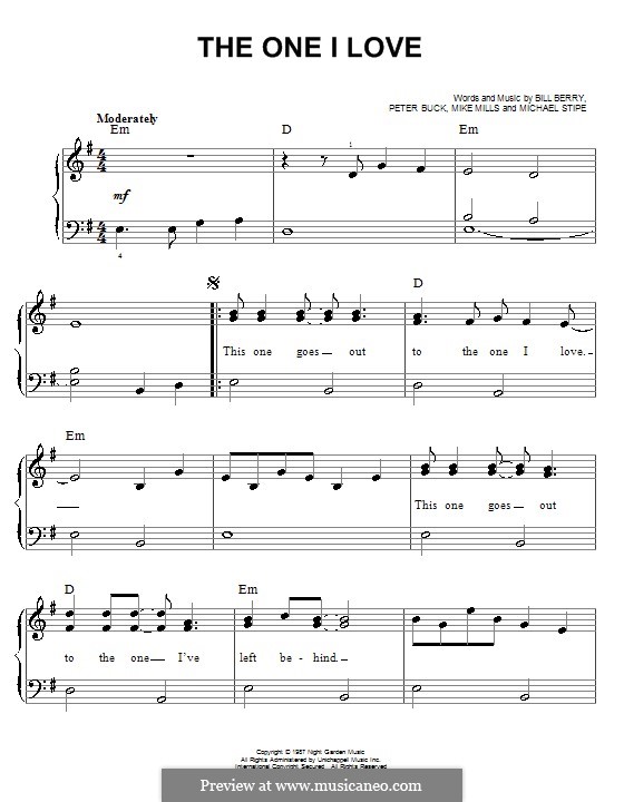 The One I Love (R.E.M.) por M. Mills, M. Stipe, P. Buck, W. Berry em