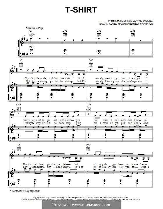 TShirt (Shontelle) por A. Frampton, S. Kotecha, W. Wilkins em músicaNeo