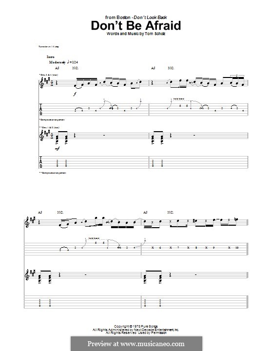 Don't Be Afraid (Boston): Para guitarra com guia by Tom Scholz