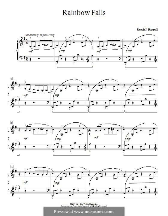 Rainbow Falls: Para Piano by Randall Hartsell