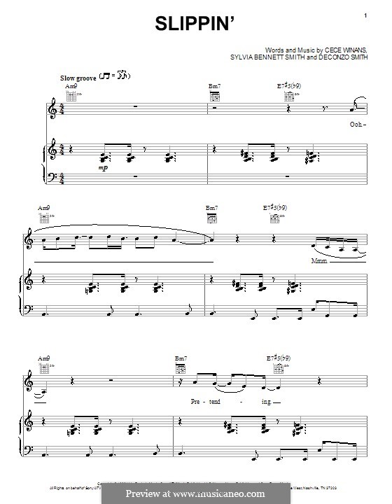 Slippin': Para vocais e piano (ou Guitarra) by Deconzo Smith, Sylvia Bennett Smith