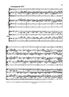 No.11-19: No.16-19. For string quartet and keyboard by Johann Sebastian Bach