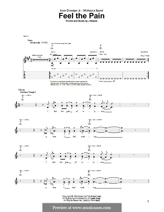 Feel the Pain (Dinosaur Jr.): Para guitarra com guia by Joseph Mascis Jr.