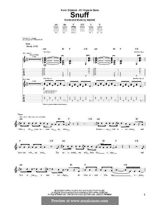 Snuff: Para guitarra com guia by Slipknot