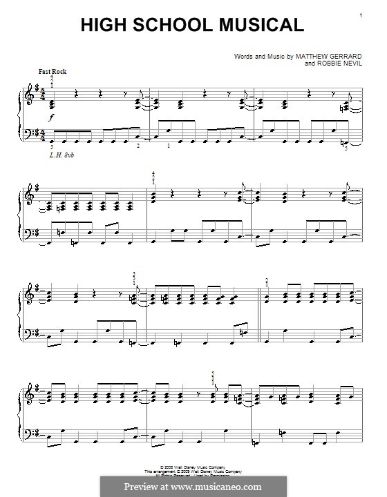 High School Musical (from High School Musical 3): Para Piano by Matthew Gerrard, Robbie Nevil