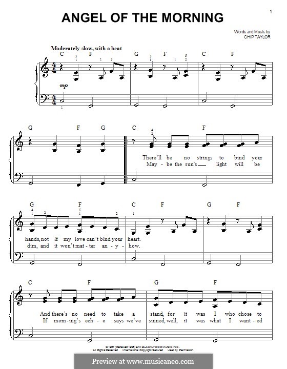 Angel of the Morning: Facil para o piano by Chip Taylor
