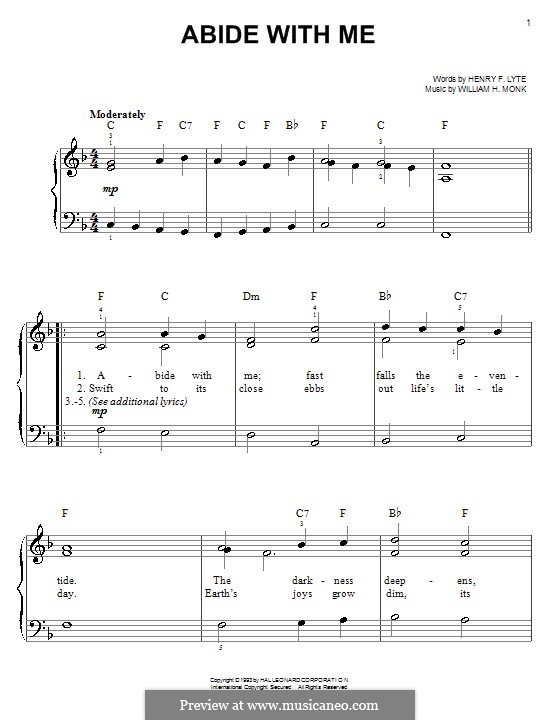 Abide with Me: Facil para o piano by William Henry Monk