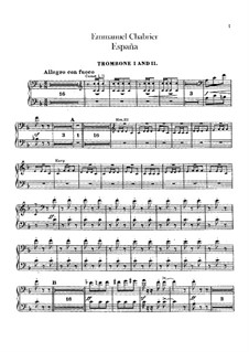 España: Trombones I-III and Tuba parts by Emmanuel Chabrier