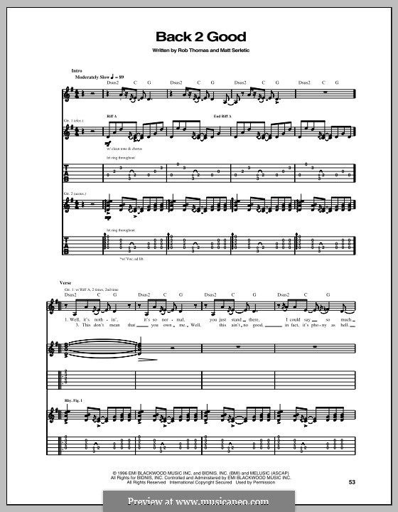 Back 2 Good (Matchbox Twenty): Para guitarra com guia by Matt Serletic, Rob Thomas