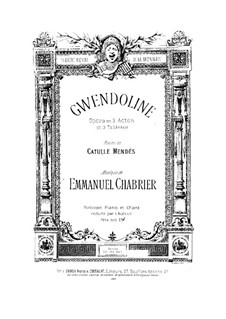 Gwendoline: Partitura Piano-vocal by Emmanuel Chabrier