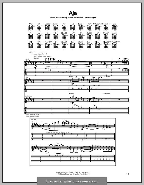 Aja (Steely Dan): Para guitarra com guia by Donald Fagen, Walter Becker