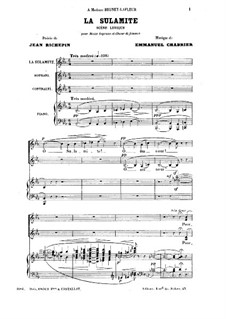 La Sulamite: Partitura Piano-vocal by Emmanuel Chabrier