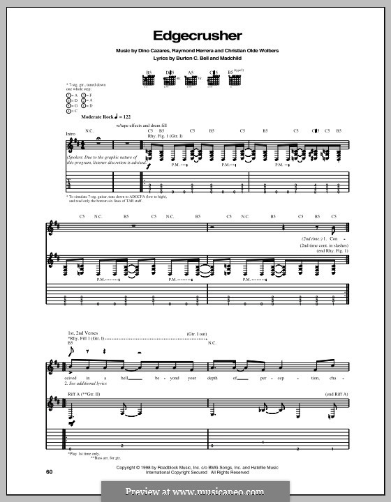 Edgecrusher (Fear Factory): Para guitarra com guia by  Madchild, Burton C. Bell, Christian Olde Wolbers, Dino Cazares, Raymond Herrera