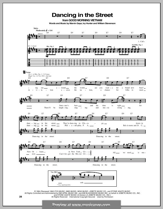 Dancing in the Street (Martha & The Vandellas): Para guitarra com guia by Ivory Joe Hunter, Marvin P. Gaye, William Stevenson