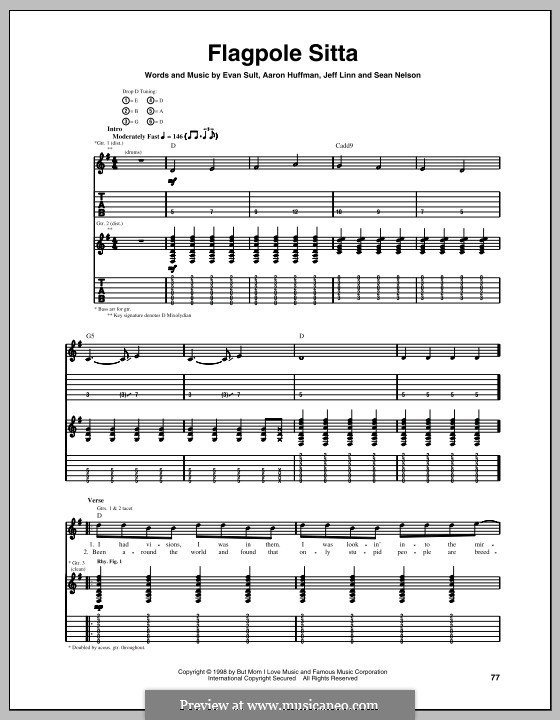 Flagpole Sitta (Harvey Danger): Para guitarra com guia by Aaron Huffman, Evan Sult, Jeff Linn, Sean Nelson