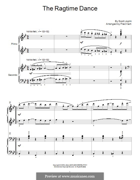 The Ragtime Dance: para piano de quadro mãos by Scott Joplin
