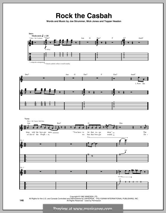 Rock the Casbah (The Clash): Para guitarra com guia by Joe Strummer, Mick Jones, Topper Headon