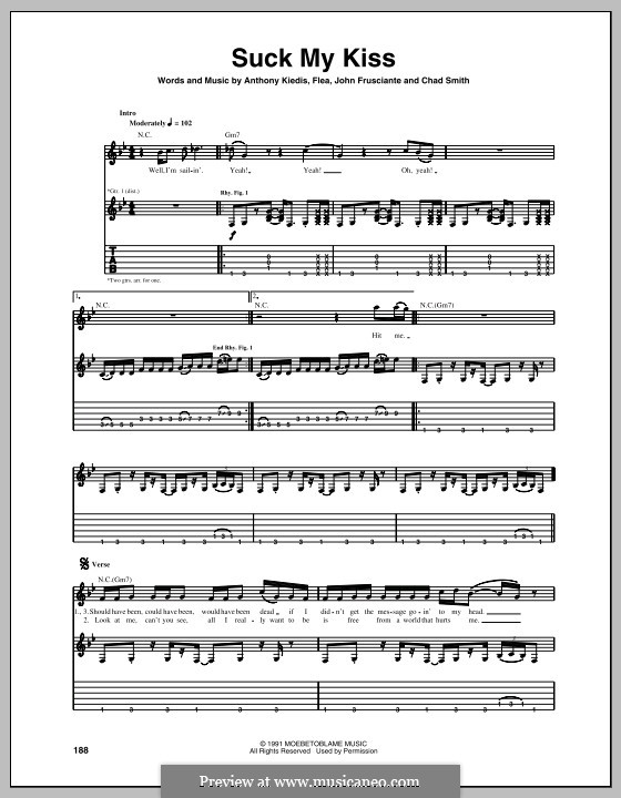 Suck My Kiss (Red Hot Chili Peppers): Para guitarra com guia by Flea, Anthony Kiedis, Chad Smith, John Frusciante