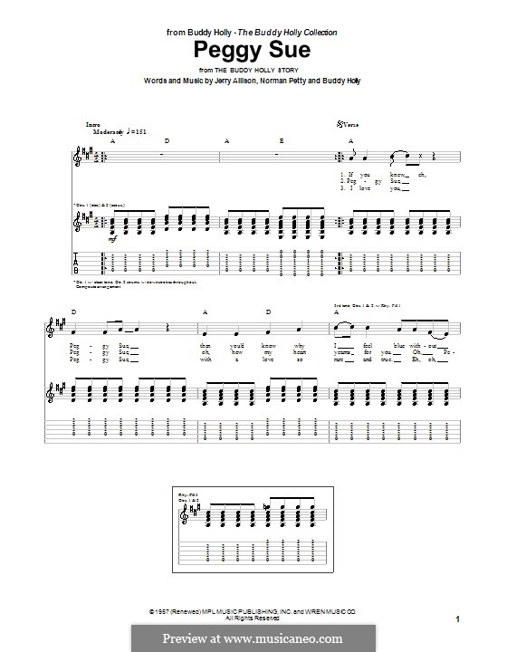 Peggy Sue: para guitarras com guia by Buddy Holly, Jerry Allison, Norman Petty