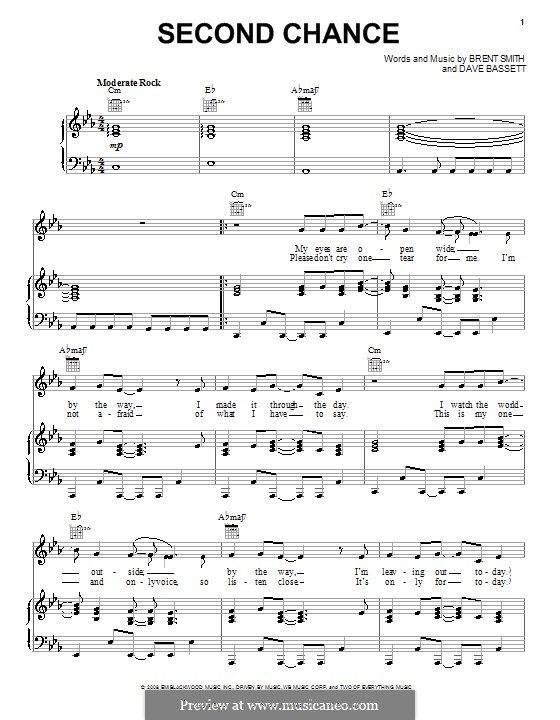 Second Chance (Shinedown): Para vocais e piano (ou Guitarra) by Brent Smith, Dave Bassett