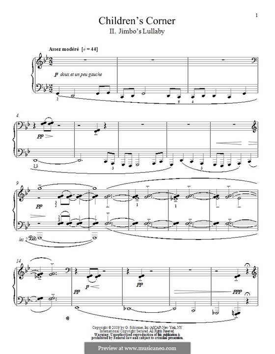 No.2 Jimbo's Lullaby: Para Piano by Claude Debussy