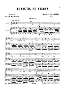 Chansons de Miarka, Op.17: No.2 La pluie by Ernest Chausson