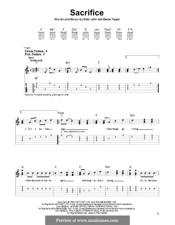 Sacrifice: Para guitarra (versão facil) by Elton John