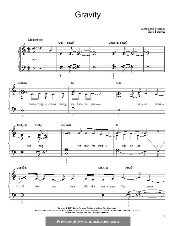 Gravity: Facil para o piano by Sara Bareilles
