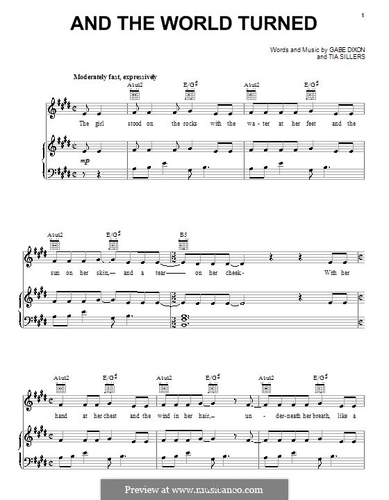 And the World Turned (The Gabe Dixon Band): Para vocais e piano (ou Guitarra) by Gabe Dixon, Tia Sillers