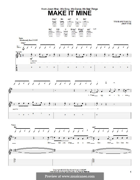 Make It Mine: Para guitarra com guia by Jason Mraz