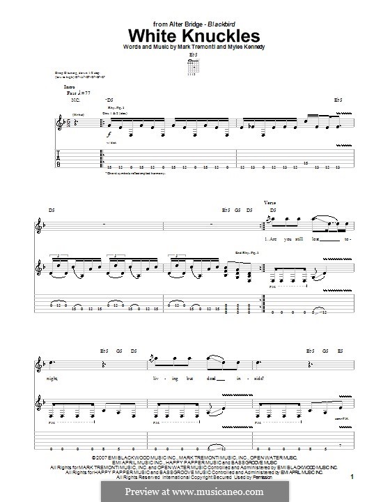 White Knuckles (Alter Bridge): Para guitarra com guia by Mark Tremonti, Myles Kennedy