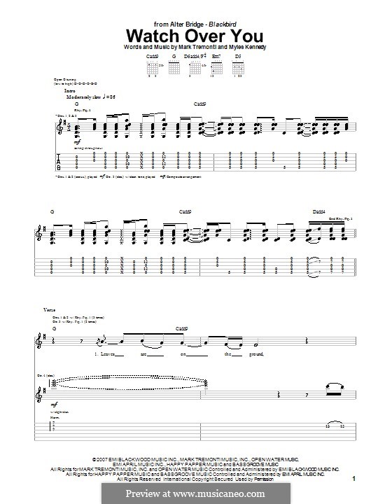 Watch Over You (Alter Bridge): Para guitarra com guia by Mark Tremonti, Myles Kennedy