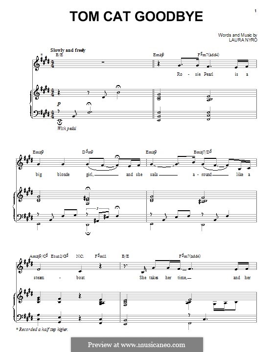 Tom Cat Goodbye: Para vocais e piano (ou Guitarra) by Laura Nyro