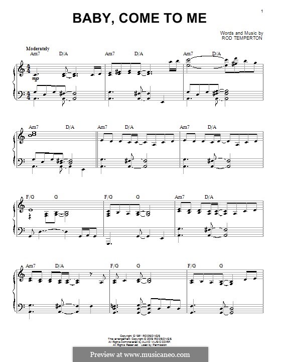 Baby, Come To Me (Patti Austin with James Ingram): Para Piano by Rod Temperton