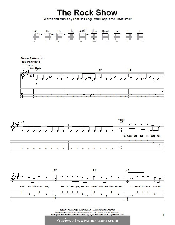 The Rock Show (Blink-182): facil para guitarra by Mark Hoppus, Tom DeLonge, Travis Barker