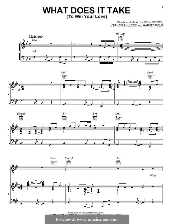 What Does It Take (To Win Your Love): For voice and piano or guitar (Junior Walker & The All-Stars) by Harvey Fuqua, Johnny Bristol, Vernon Bullock