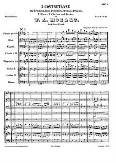 Two Contredanses, K.603: Two Contredanses by Wolfgang Amadeus Mozart