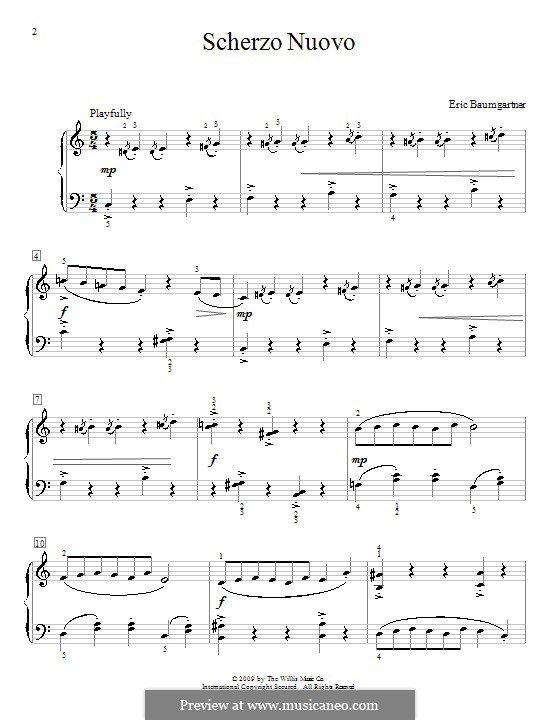 Scherzo Nuovo: Para Piano by Eric Baumgartner