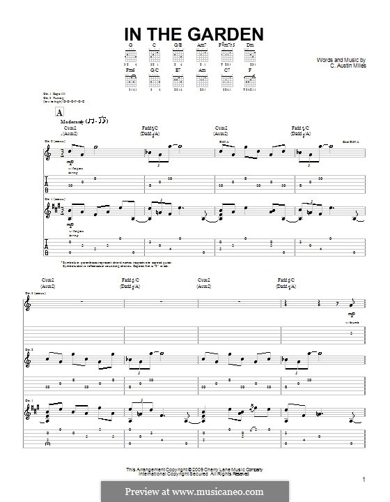 In the Garden: Para guitarra com guia by Charles Austin Miles